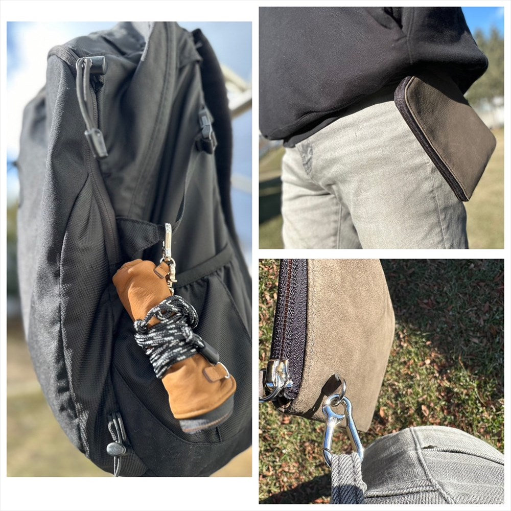 天然エゾ鹿革のスマホショルダーポーチ